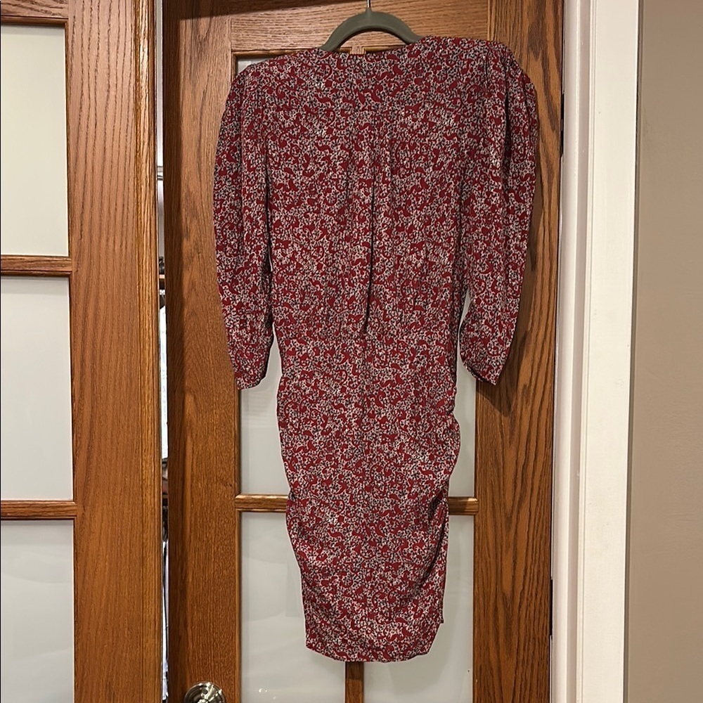 ba&sh Red Ruched Wrap Cocktail Dress - Picture 4 of 8